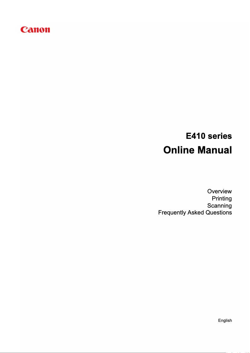 Page n°1 - Manuel utilisateur Canon Pixma E414