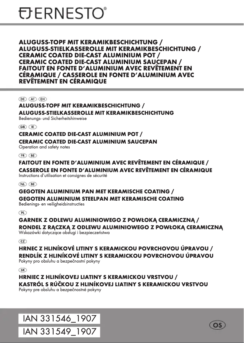 Page 1 de la notice Manuel utilisateur Ernesto IAN 313287