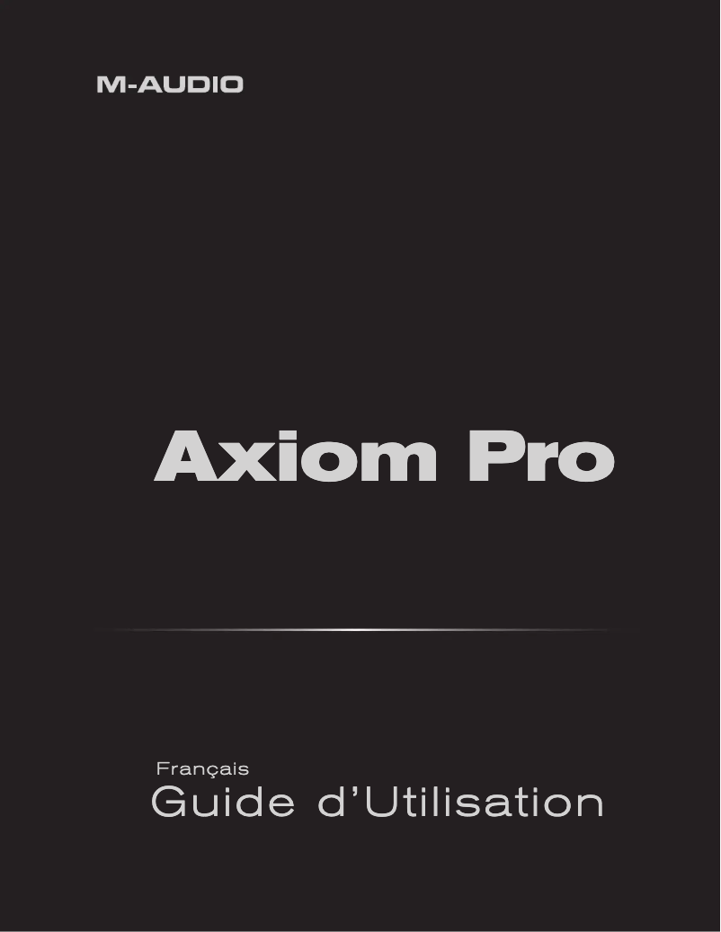 Page 1 de la notice Manuel utilisateur M-Audio Axiom Pro 25