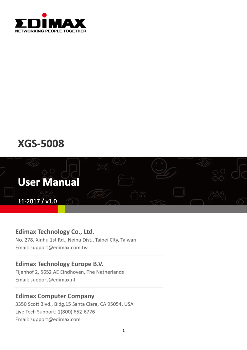 Page 1 de la notice Manuel utilisateur Edimax XGS-5008