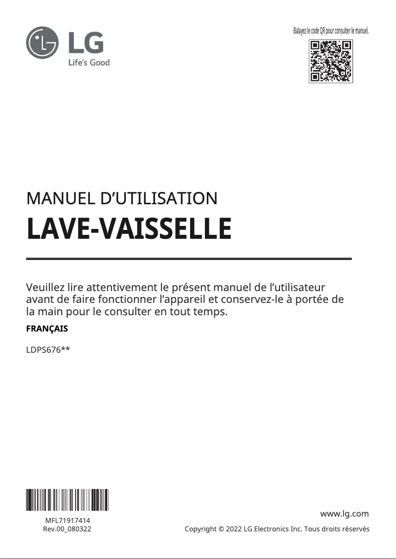 Image de la première page du manuel de l'appareil LDPS6762D