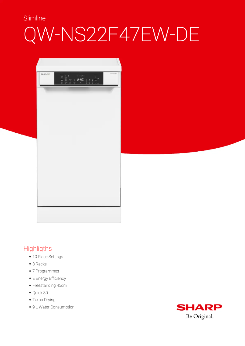 Page n°1 - Fiche technique Sharp QW-NS22F47EW-DE