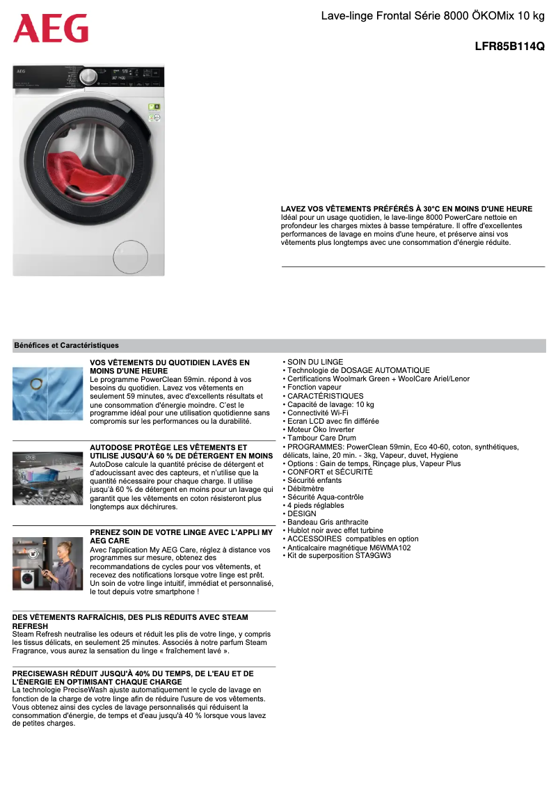 Image de la première page du manuel de l'appareil LFR85B114Q