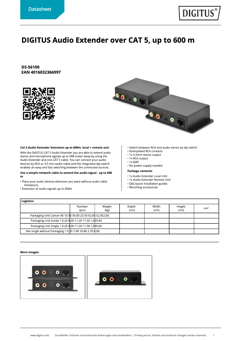 Página 1 del manual Ficha técnica Digitus DS-56100