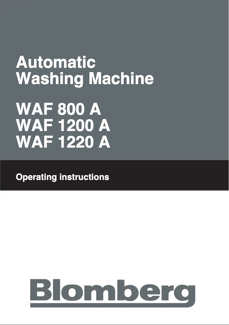 Page n°1 - Manuel utilisateur Blomberg WAF 1200 A