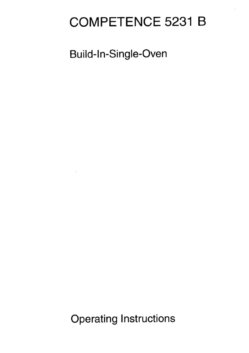 Image de la première page du manuel de l'appareil Competence 5231 B ew