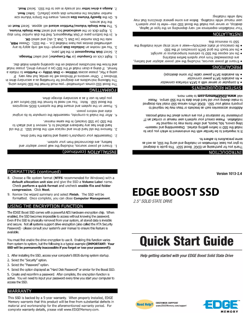 Page 1 de la notice Manuel utilisateur Edge Boost Pro Slim
