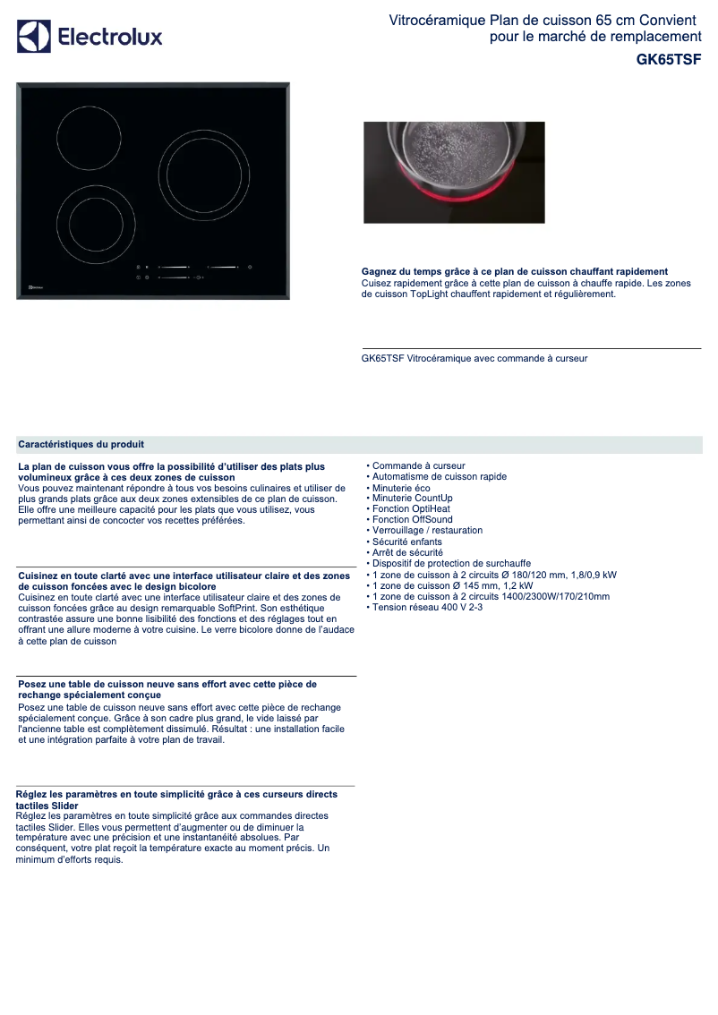 Image de la première page du manuel de l'appareil GK65TSF