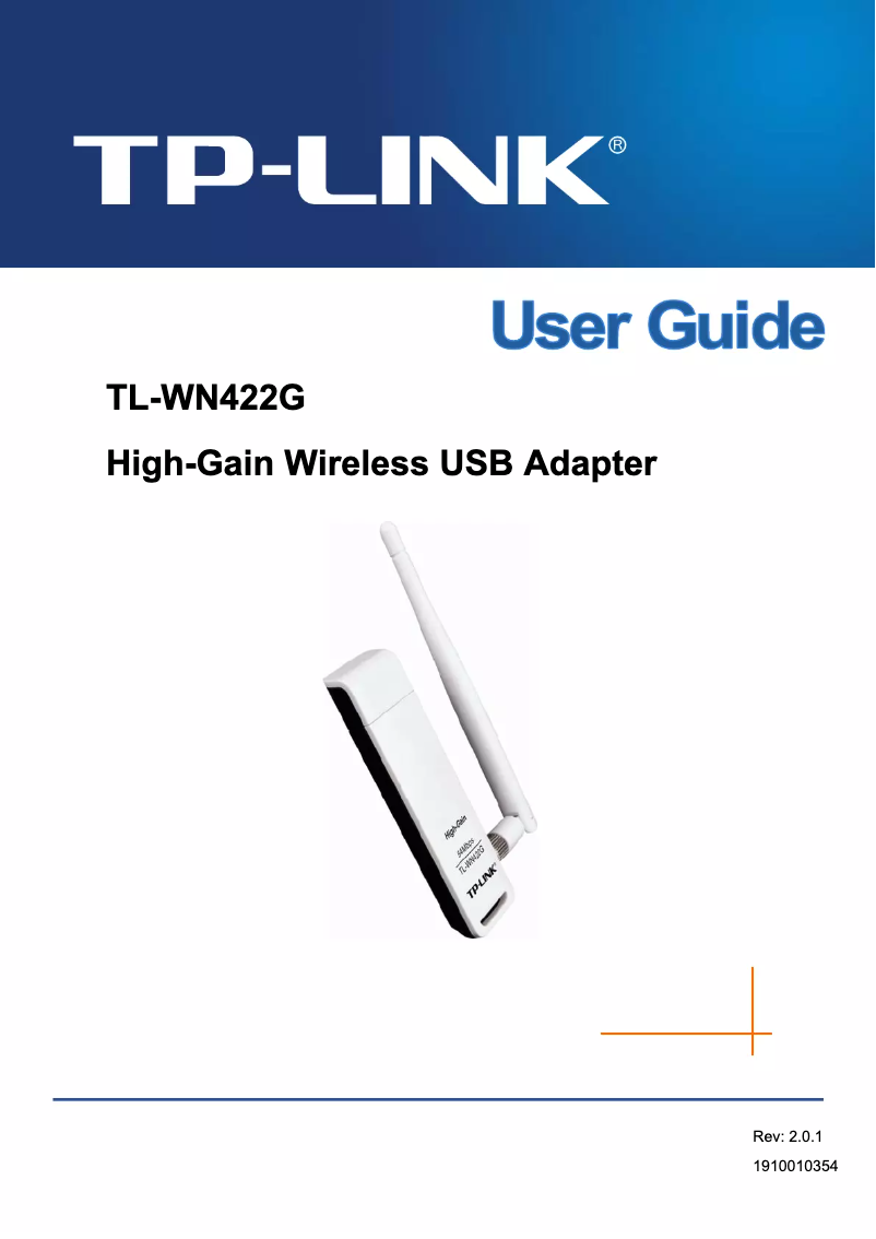 Page n°1 - Manuel utilisateur TP-Link TL-WN422G