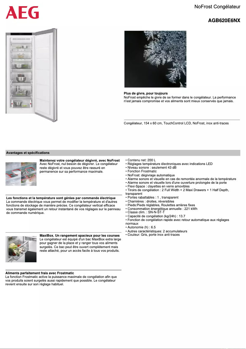 Página 1 del manual Ficha técnica AEG AGB620E6NX