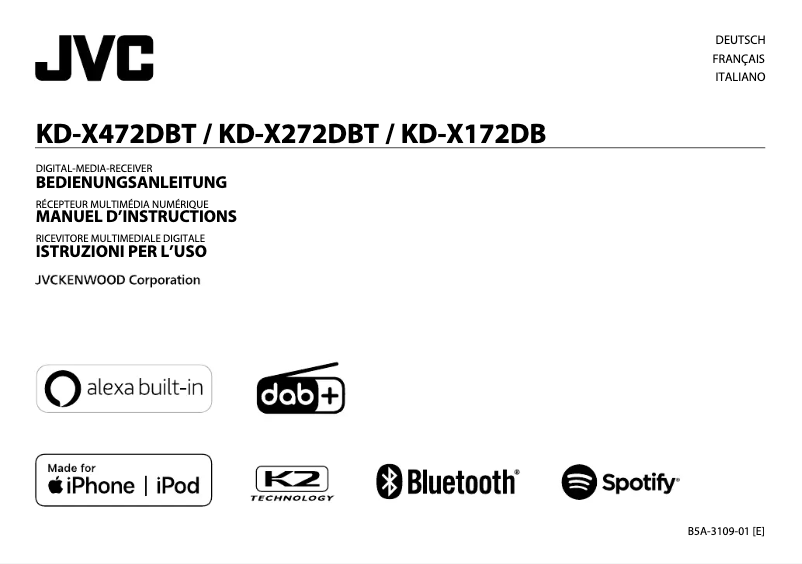 Page 1 de la notice Manuel utilisateur JVC KD-X472DBT