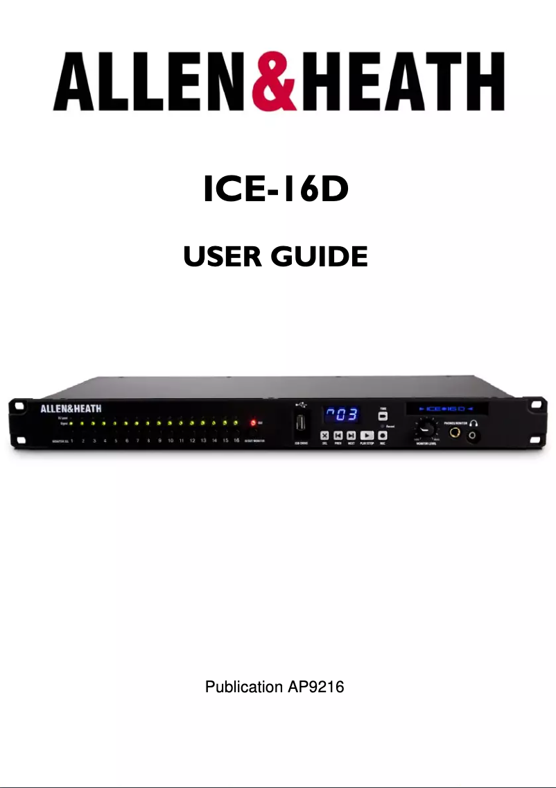 Image de la première page du manuel de l'appareil ICE-16D