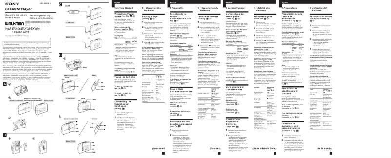 Página 1 del manual Manual de usuario Sony Walkman WM-EX405