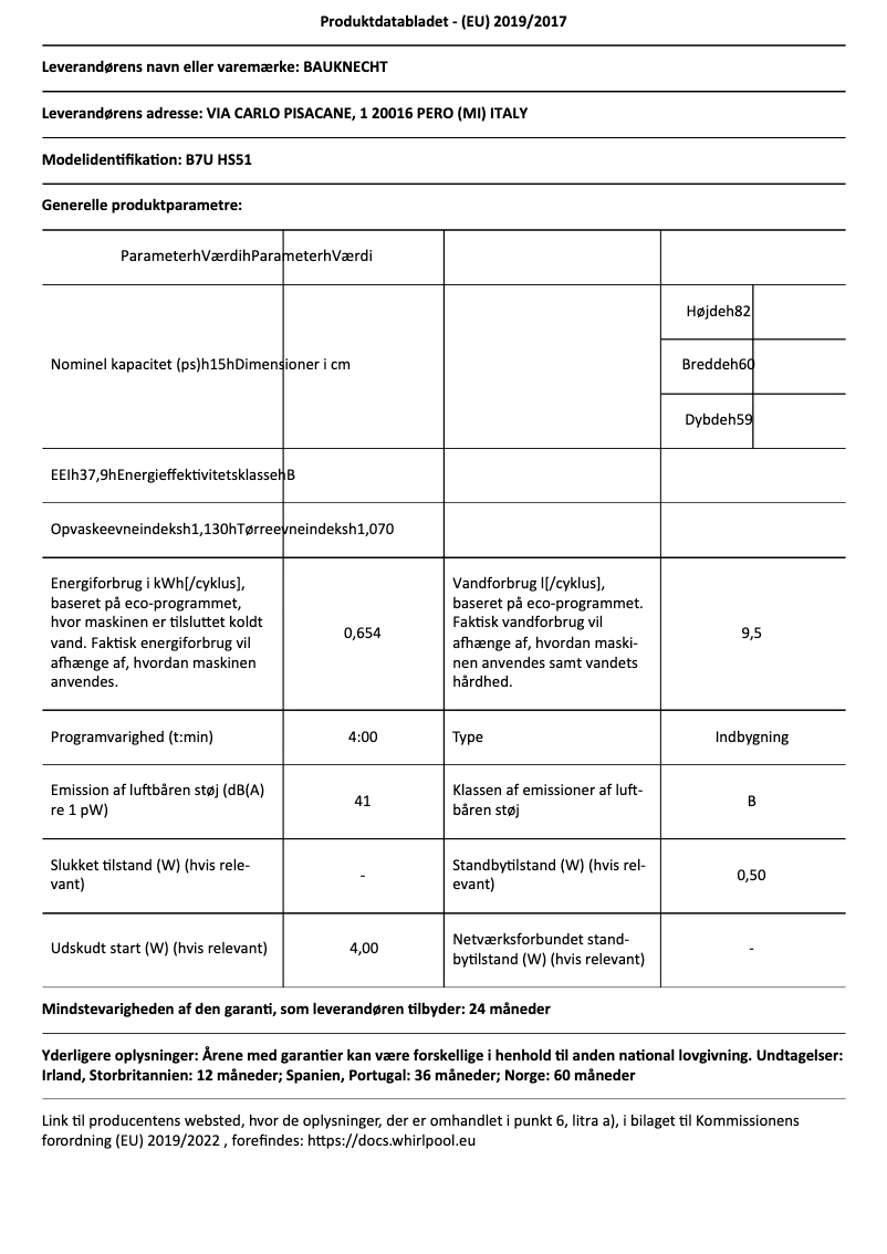 Image de la première page du manuel de l'appareil B7U HS51