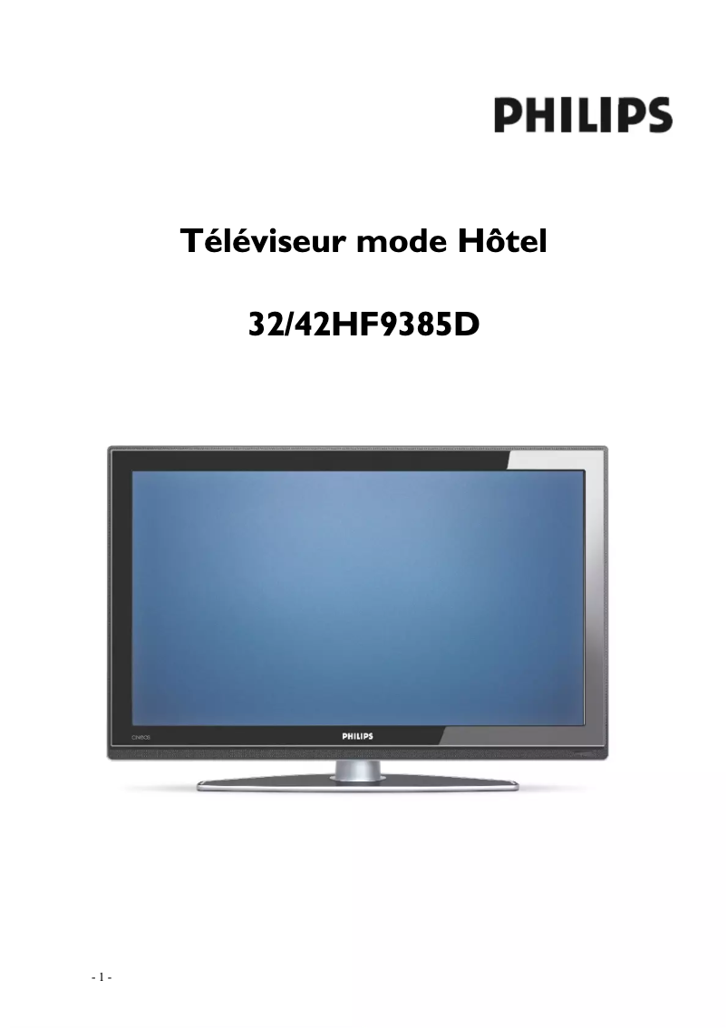 Image de la première page du manuel de l'appareil 32HF9385D