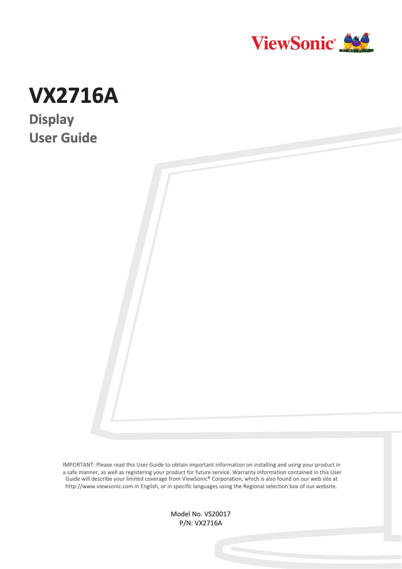 Página 1 del manual Manual de usuario Viewsonic VX2716A
