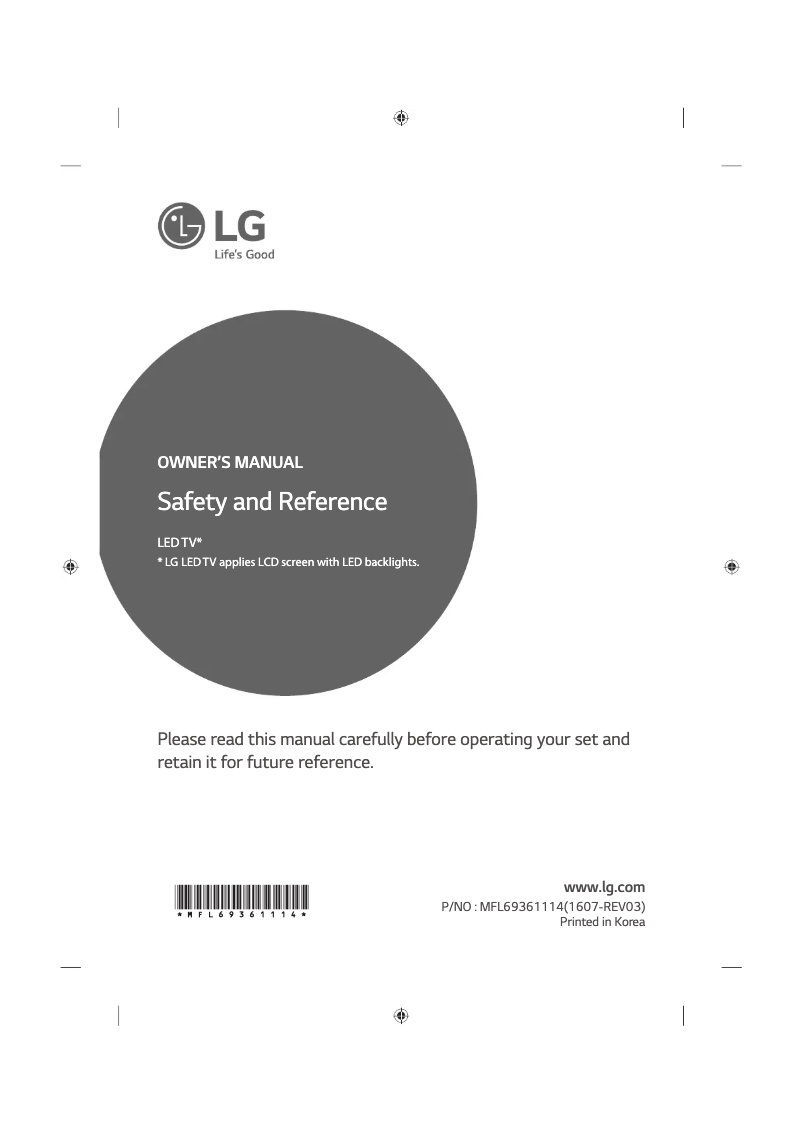 Page 1 de la notice Manuel utilisateur LG 43UH6109