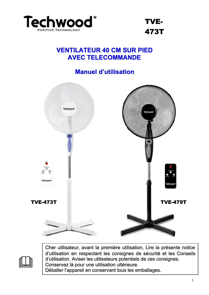 Page 1 de la notice Manuel utilisateur Techwood TVC-1000T