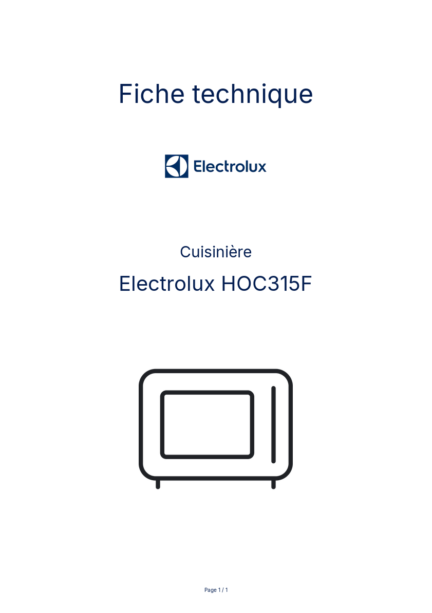 Image de la première page du manuel de l'appareil HOC315F