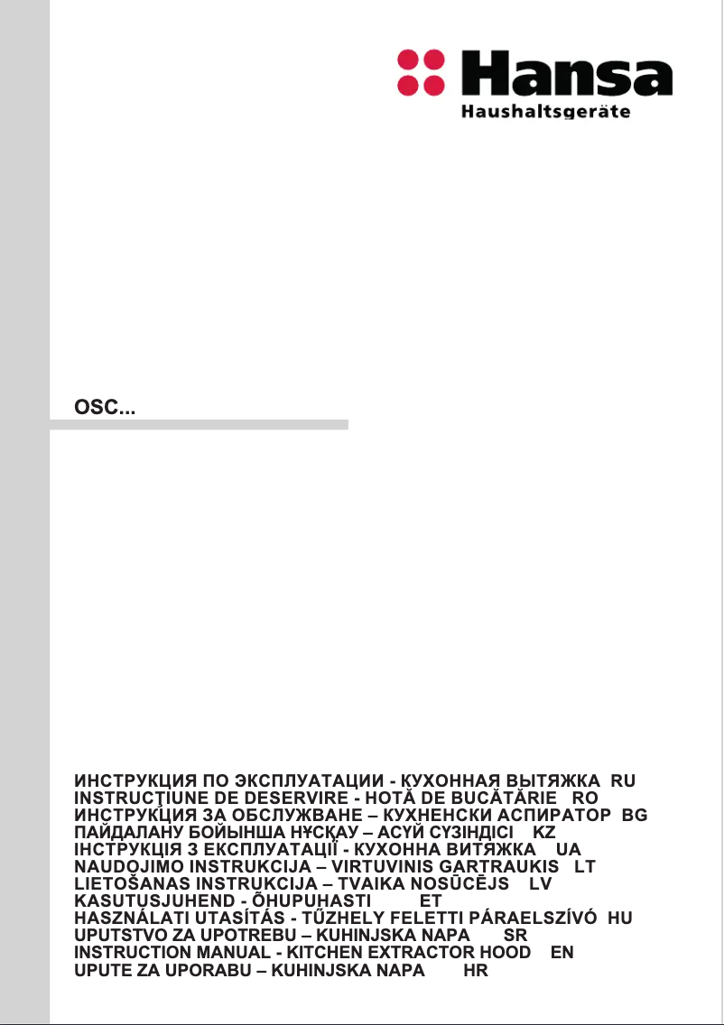 Page n°1 - Manuel utilisateur Hansa OSC6111WH