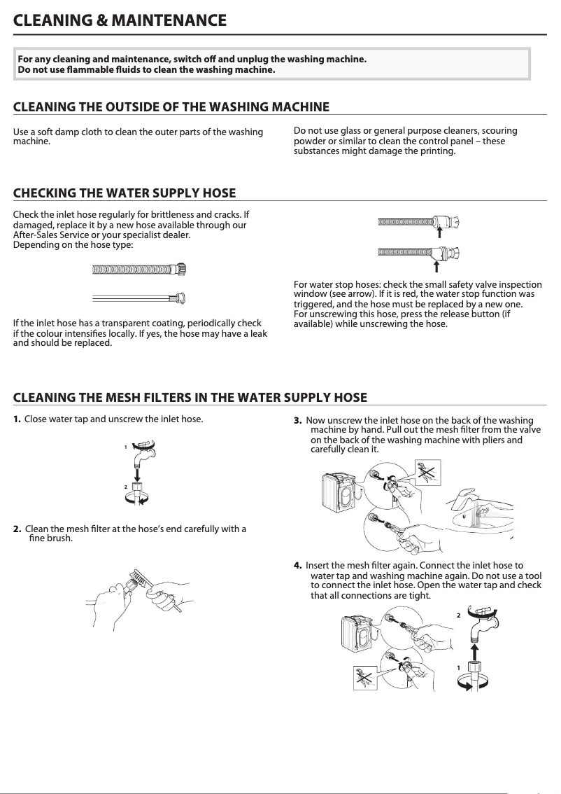 Page 1 de la notice Manuel d'utilisation et d'entretien Hotpoint NSWM 864C BS UK N