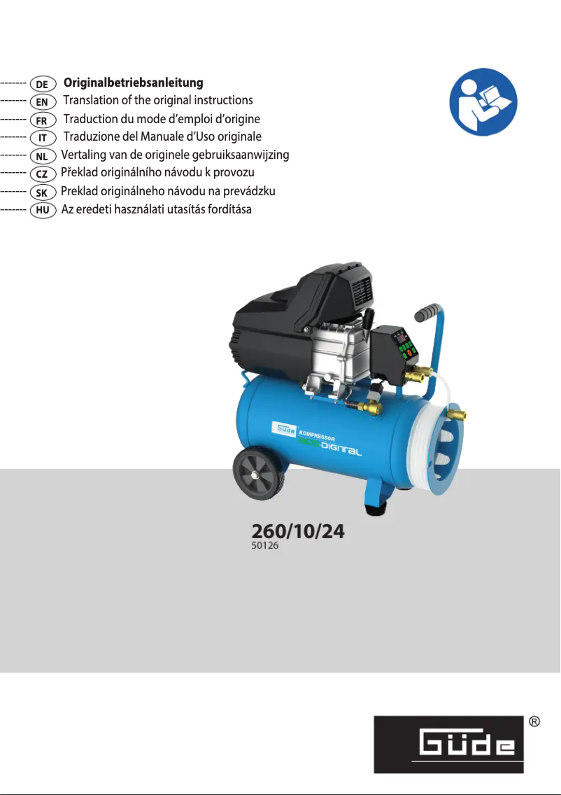 Página 1 del manual Manual de usuario Güde Kompressor-Set 260/10/24 ECO-DIGITAL/ST