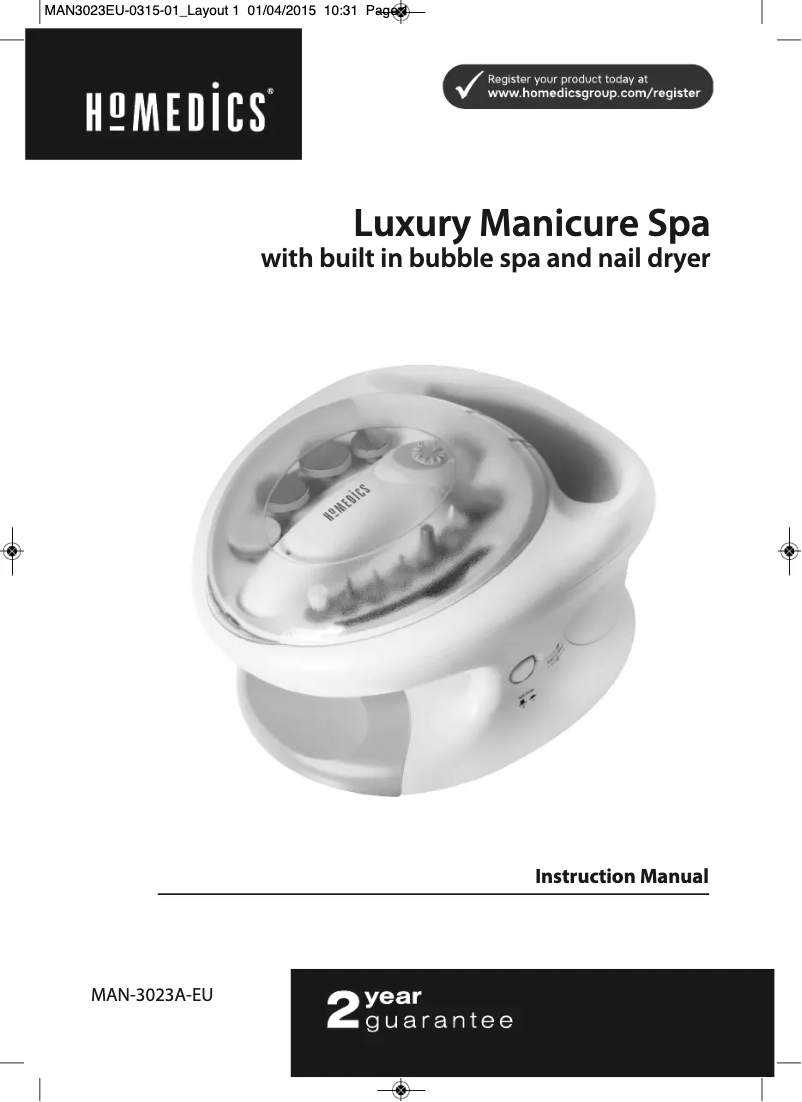 Page n°1 - Manuel utilisateur Homedics MAN-3023A
