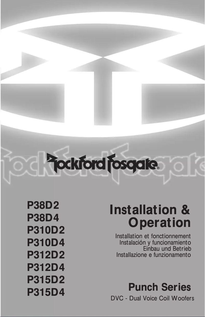 Page n°1 - Manuel utilisateur Rockford Fosgate Punch P312D4