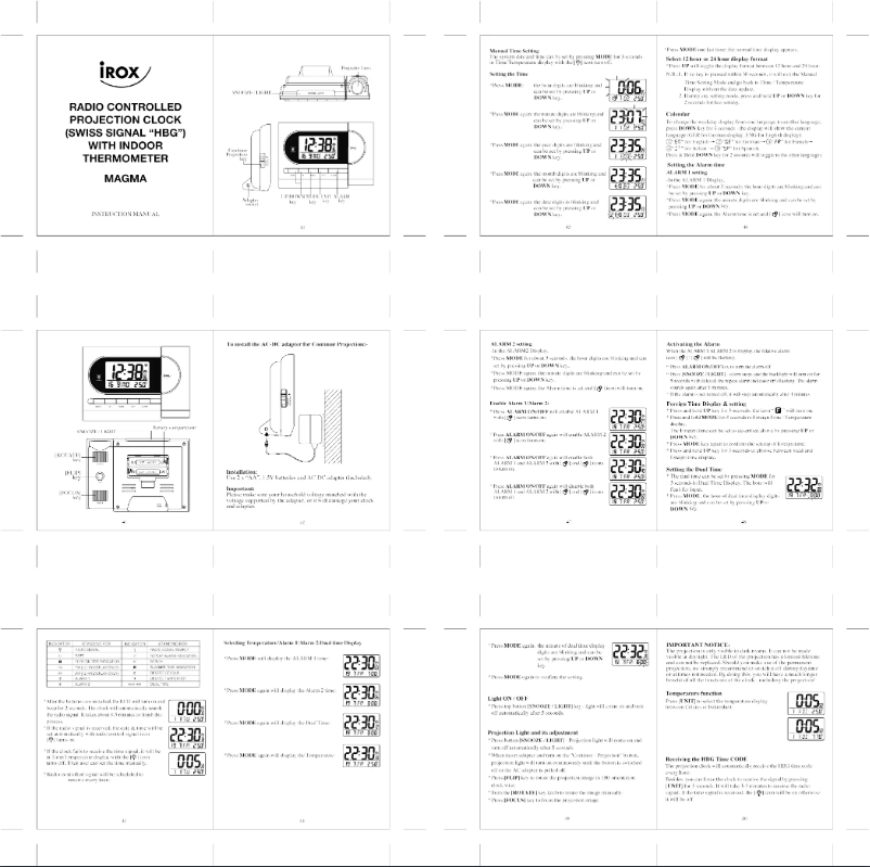 Page n°1 - Manuel utilisateur Irox MAGMA