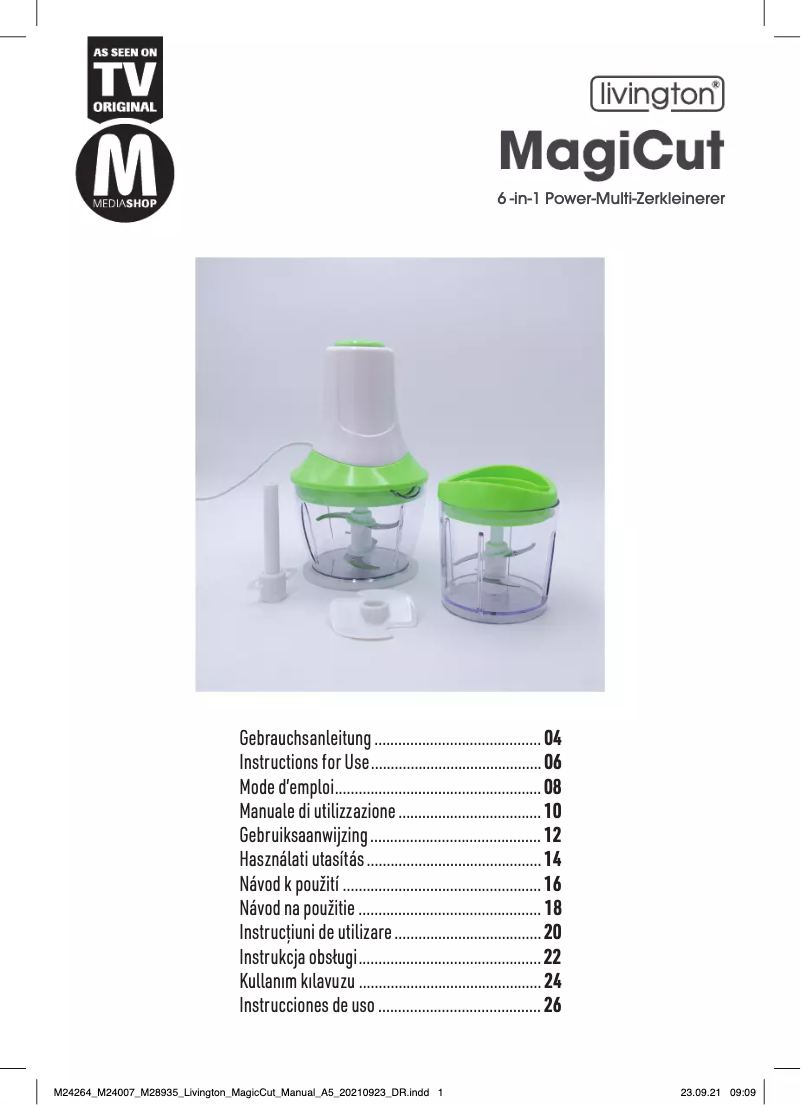 Page 1 de la notice Manuel utilisateur Livington MagiCut