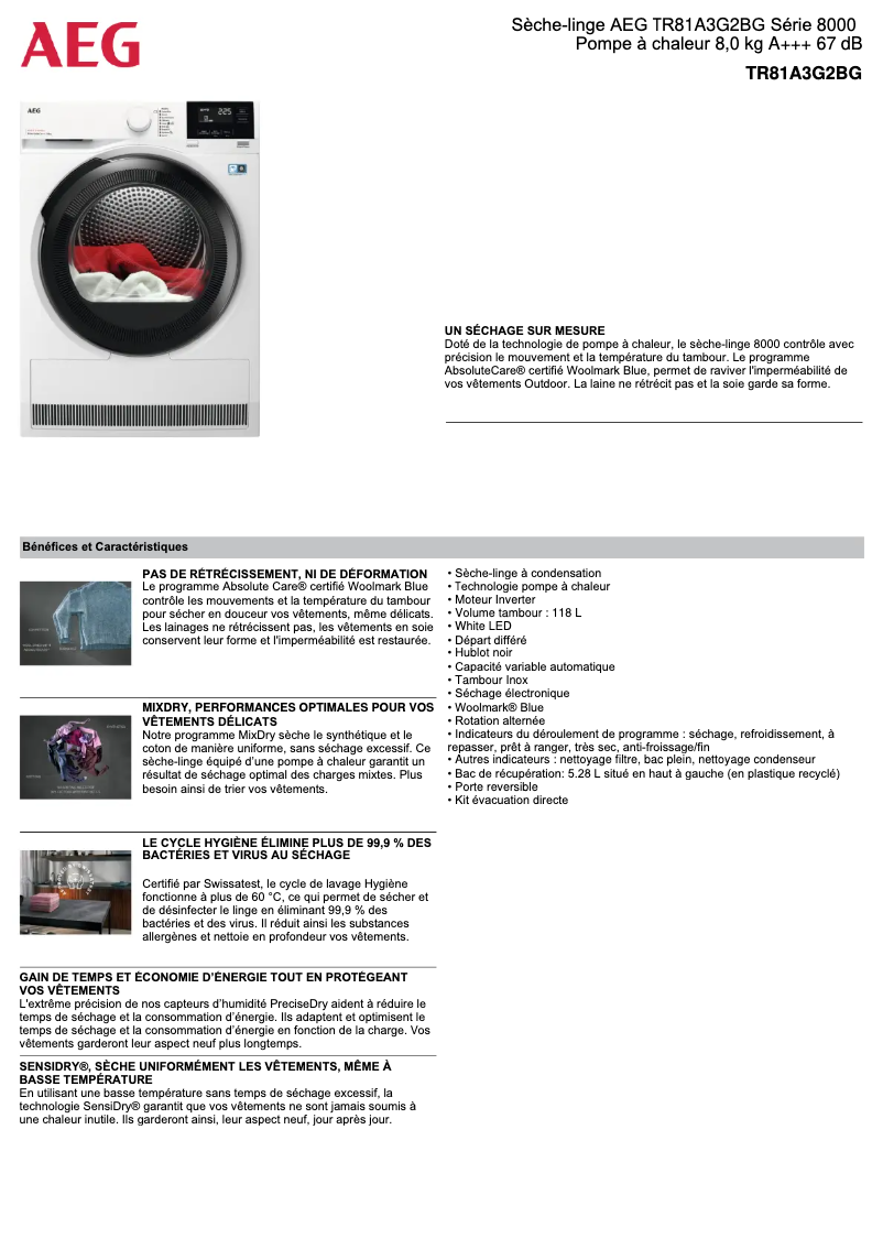 Image de la première page du manuel de l'appareil TR81A3G2BG