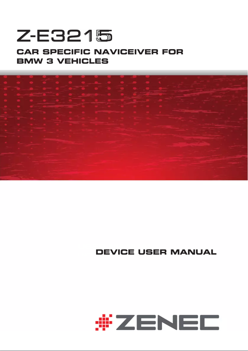 Page 1 de la notice Manuel utilisateur Zenec Z-E3215