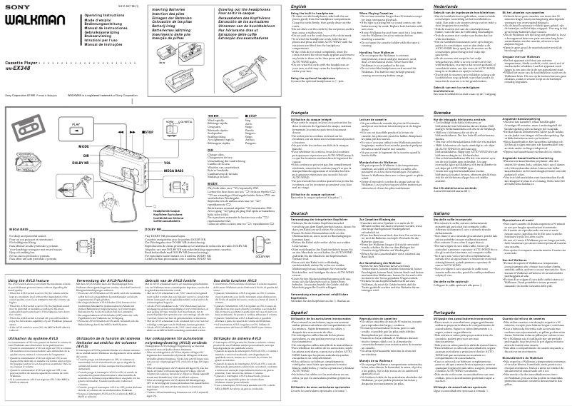 Image de la première page du manuel de l'appareil Walkman WM-EX348