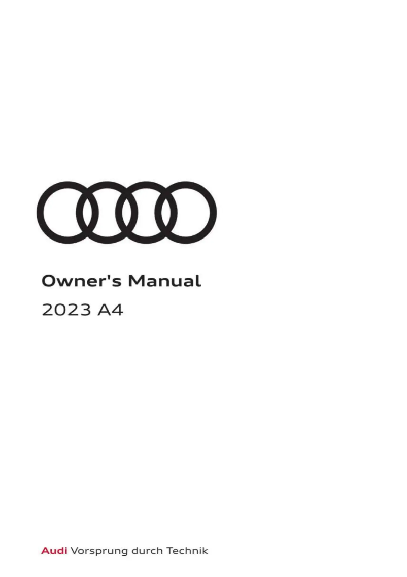 Page 1 de la notice Manuel utilisateur Audi A4 (2023)