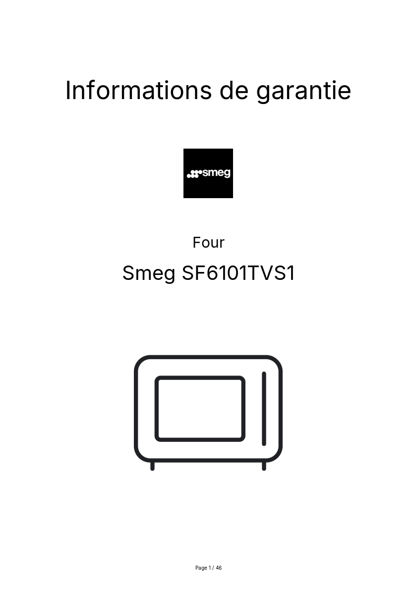 Image de la première page du manuel de l'appareil SF6101TVS1
