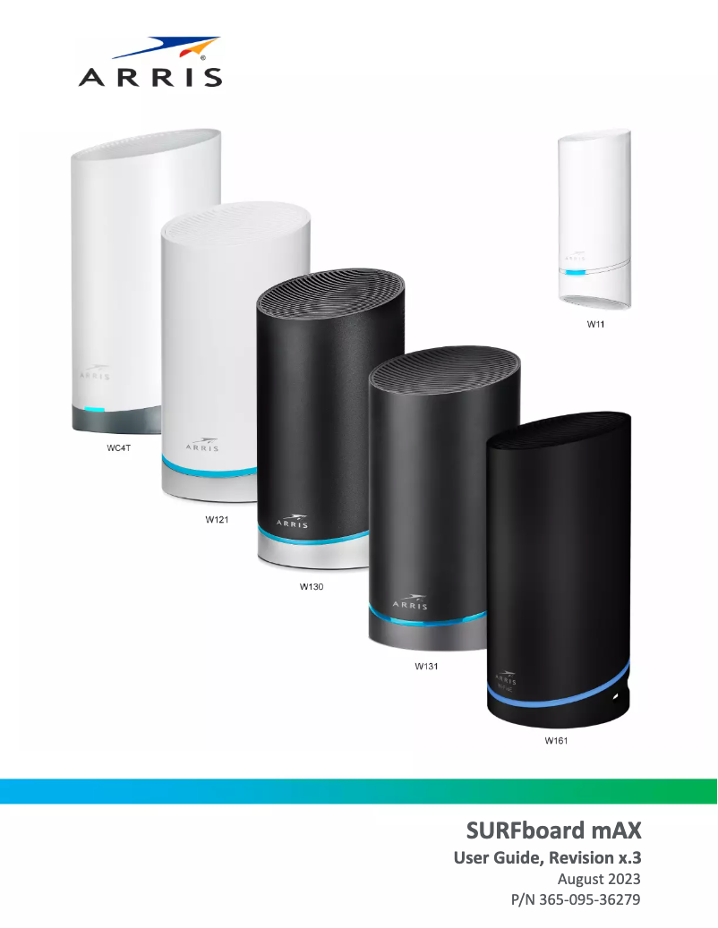 Page 1 de la notice Manuel utilisateur Arris SURFboard mAX W21