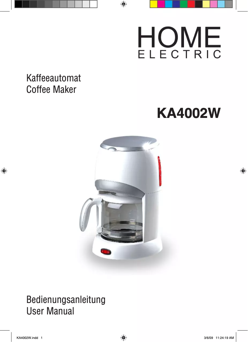 Imagen de la primera página del manual del dispositivo KA4002W