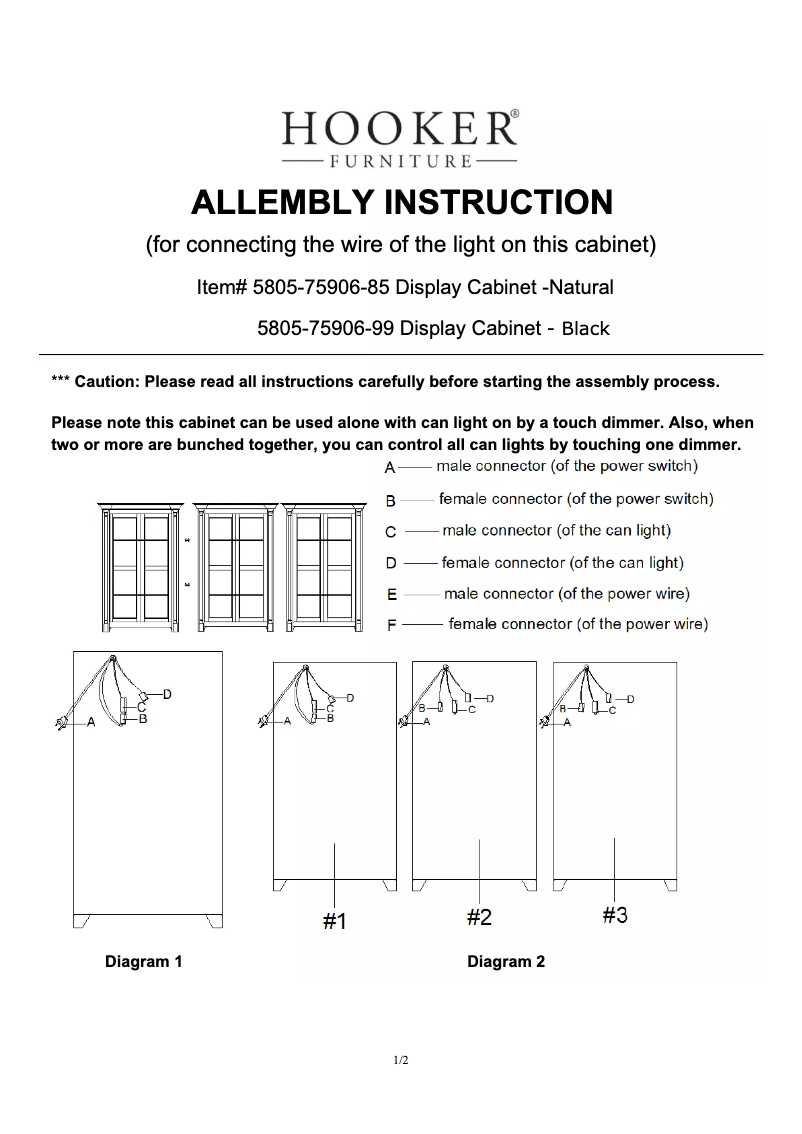 Page 1 de la notice Manuel utilisateur Hooker 5805-75906-99