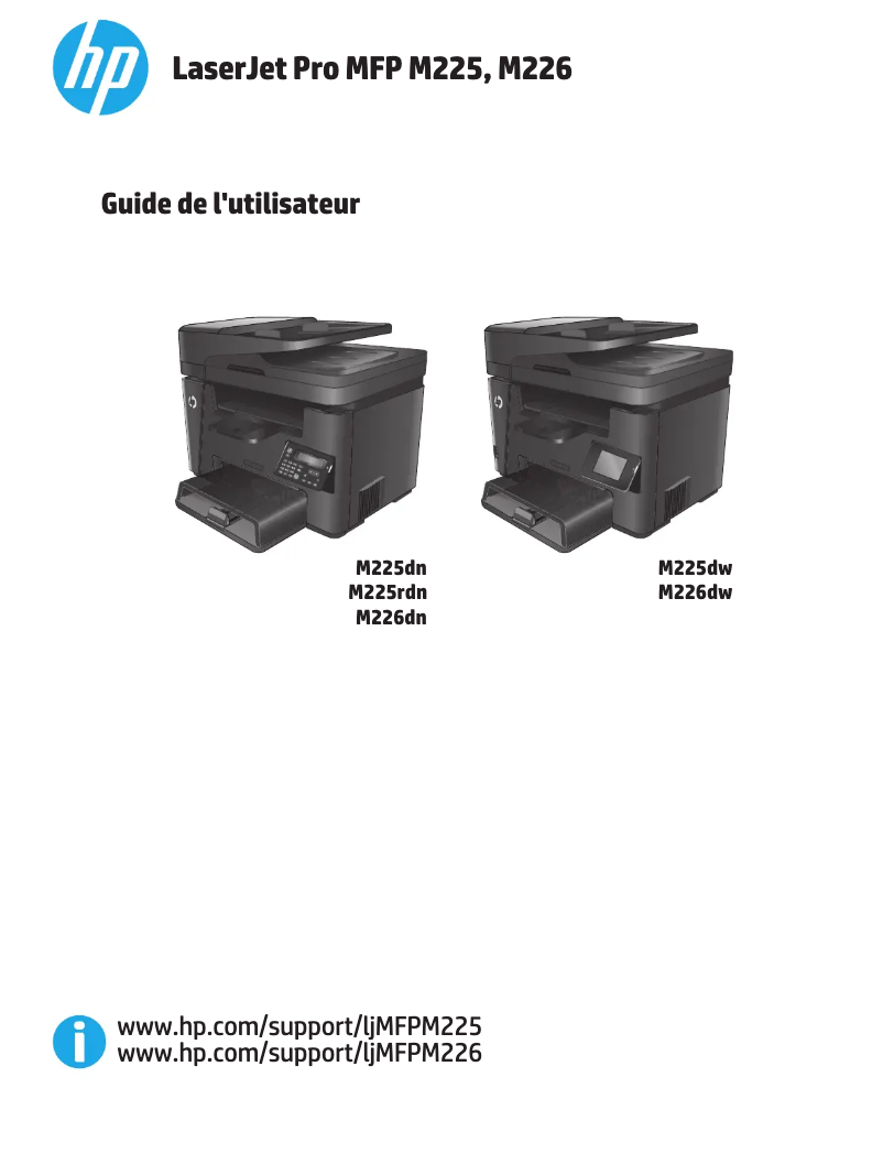 Page 1 de la notice Manuel utilisateur HP LaserJet Pro MFP M225