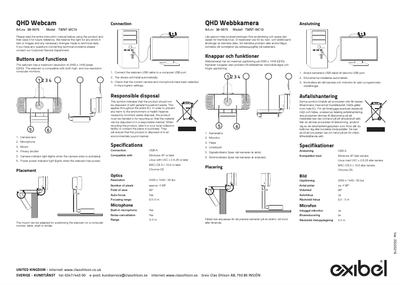 Image de la première page du manuel de l'appareil TWNT-WC10