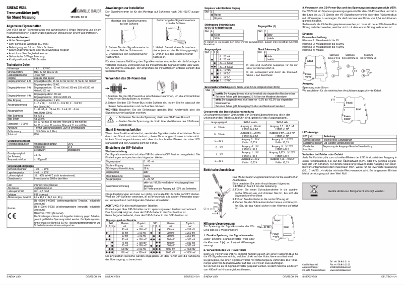 Page 1 de la notice Manuel utilisateur Gossen Sineax VS54