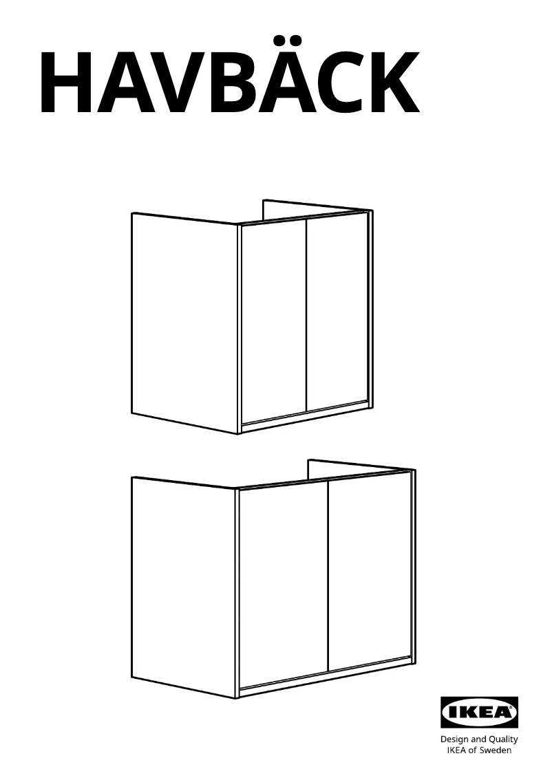 Page 1 de la notice Manuel utilisateur Ikea HAVBÄCK 805.352.39