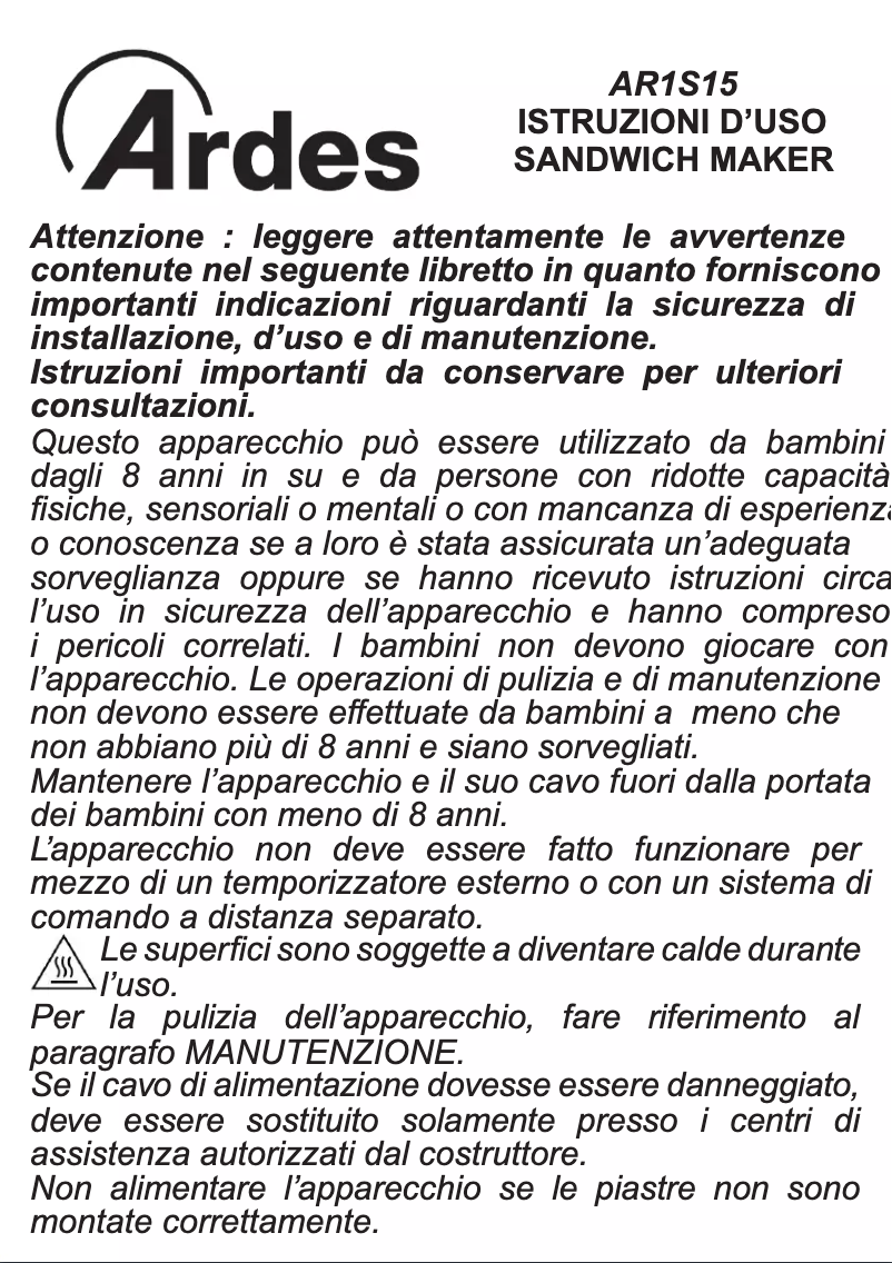 Página 1 del manual Manual de usuario Ardes AR1S15