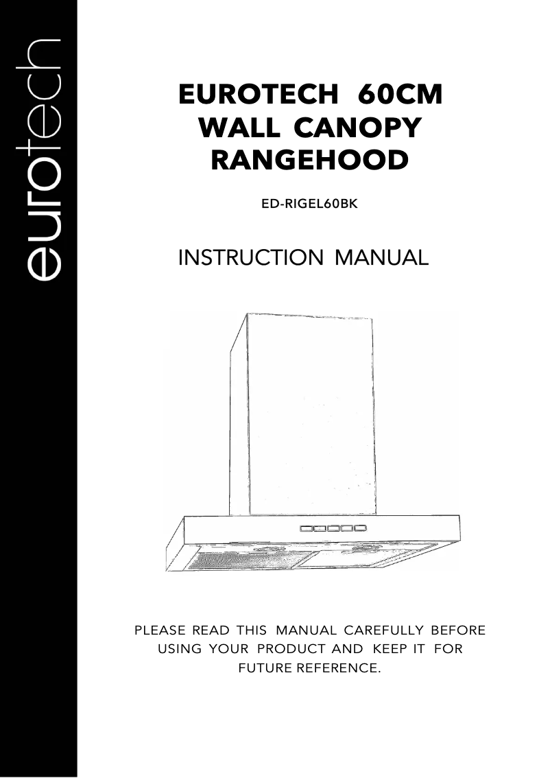 Image de la première page du manuel de l'appareil ED-RIGEL60BK