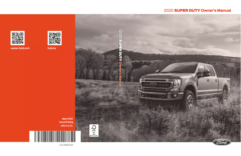 Image de la première page du manuel de l'appareil F-350 Super Duty (2020)
