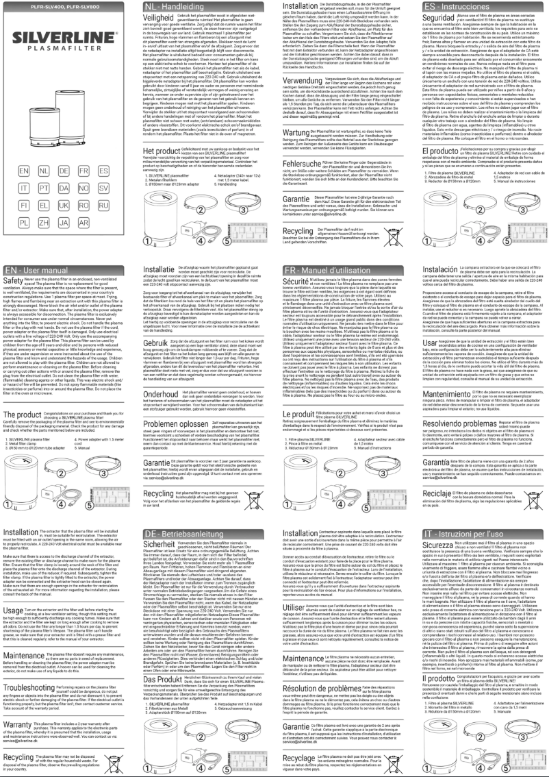 Page n°1 - Manuel utilisateur Silverline SLV800