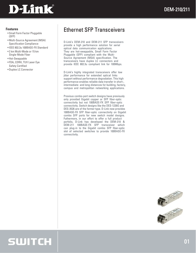 Page n°1 - Manuel utilisateur D-Link DEM-211