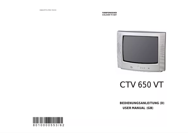 Page n°1 - Manuel utilisateur AEG CTV 650