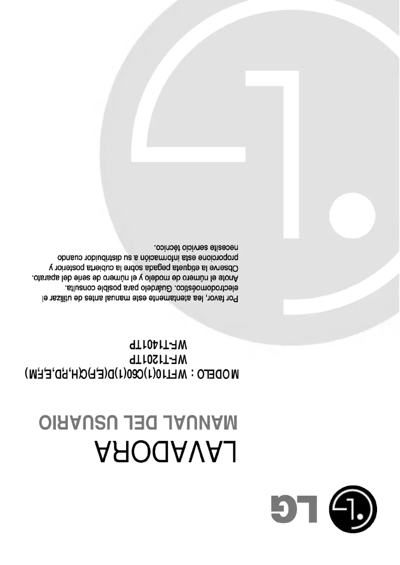 Image de la première page du manuel de l'appareil WF-T1492TP