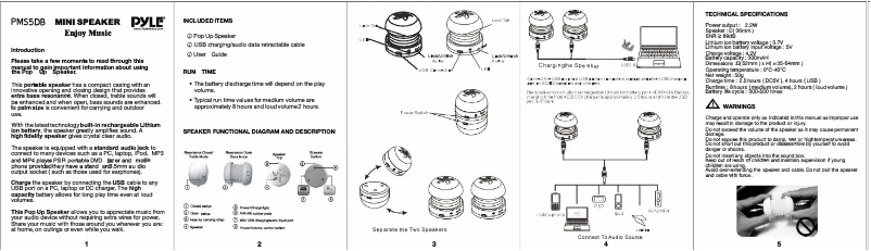 Página 1 del manual Manual de usuario Pyle PMS5DB
